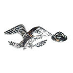 TA093 - TA093  |  Silver Plated Eagle Lapel Pin